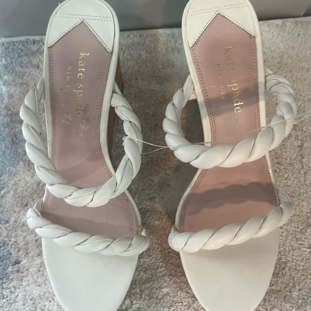 kate spade Women's white Braided Sandals - Picture 9 of 10